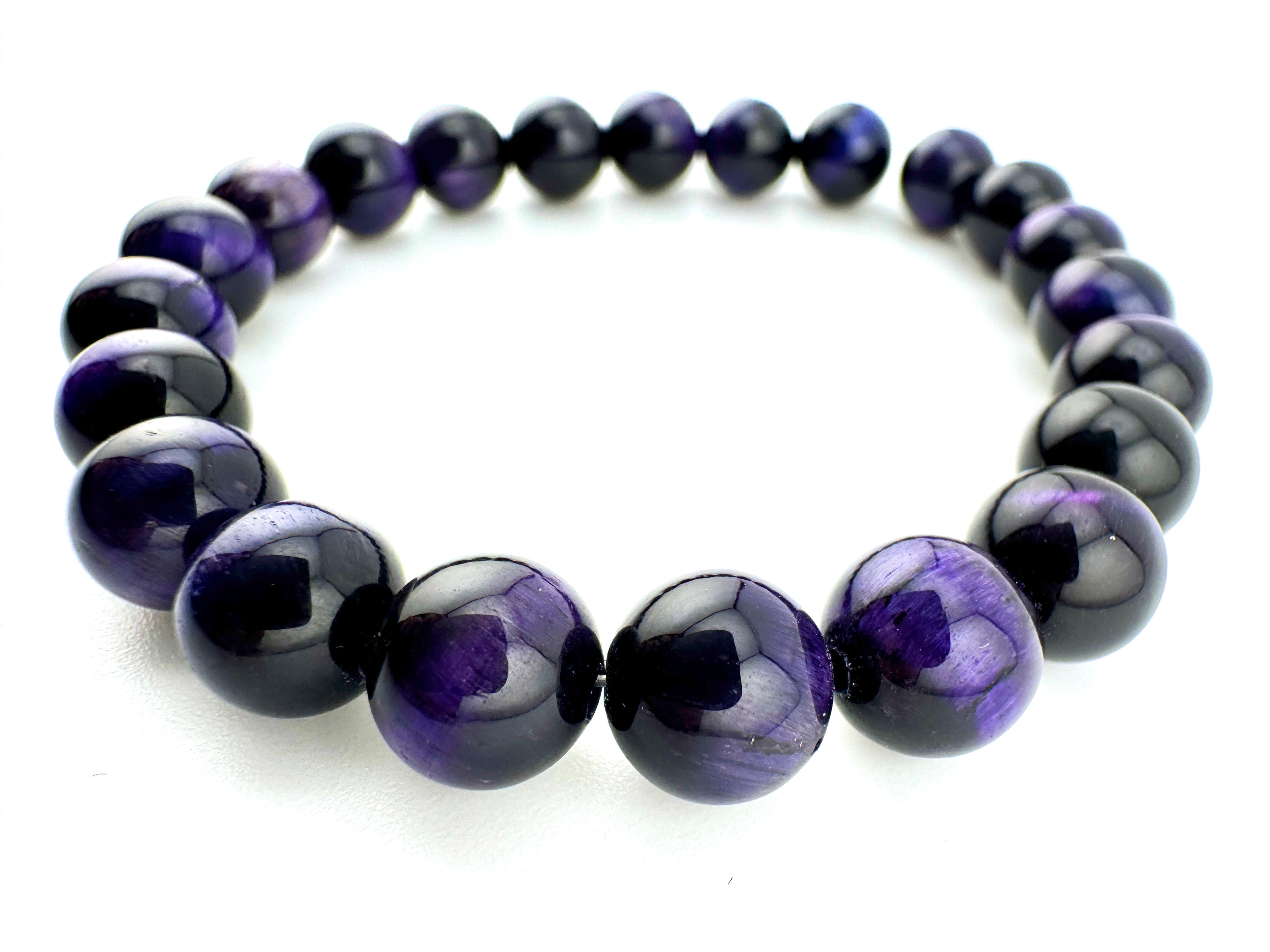 Dyed Purple Tigers Eye Beads Available in 6mm, 8mm Sizes