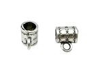 8x10mm Barrell Hanger Spacer Bead Rhodium