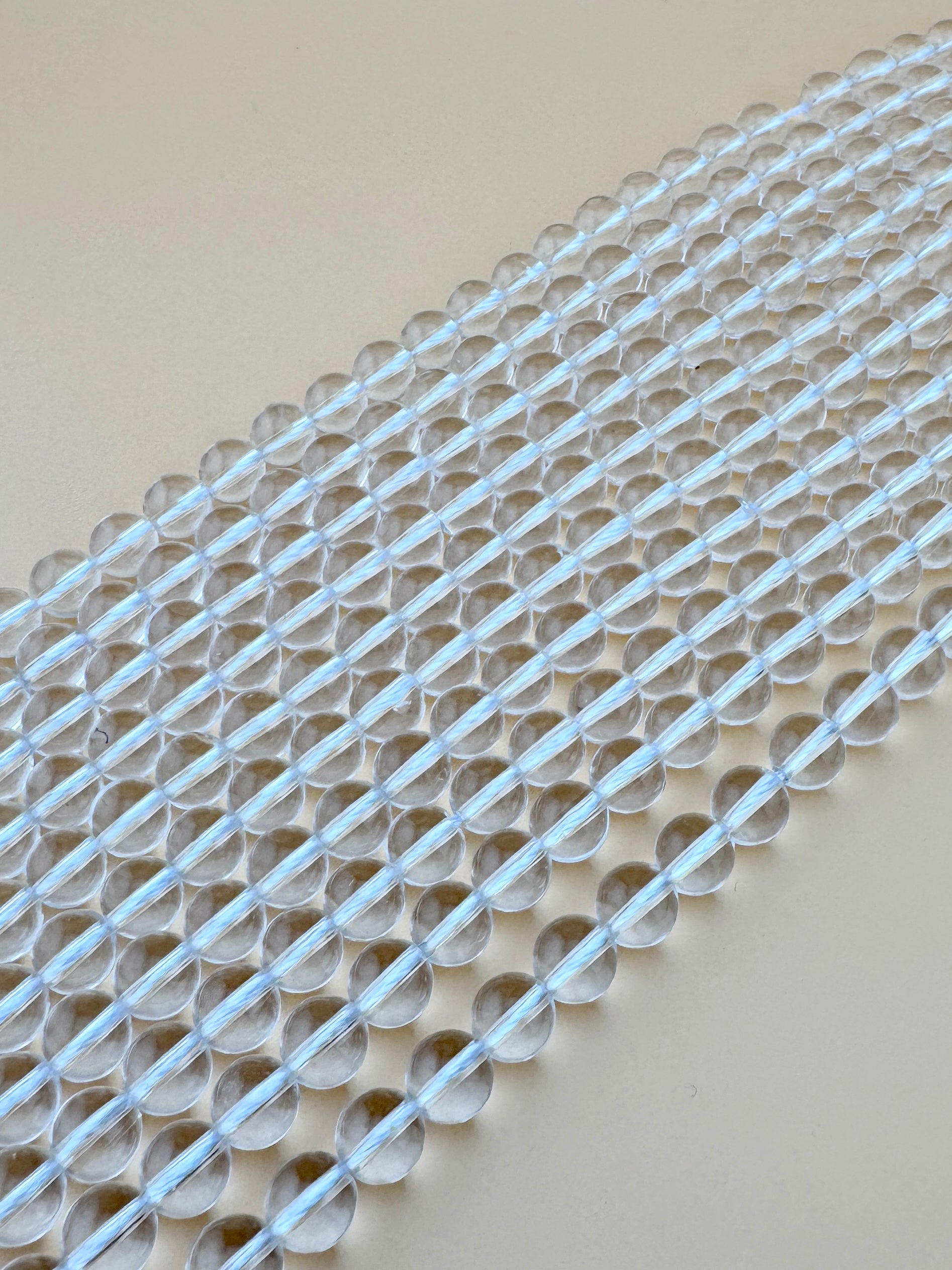 Natural Clear Quartz 15" Beads Strand Available in 6mm, 8mm, 10mm, 14mm Sizes