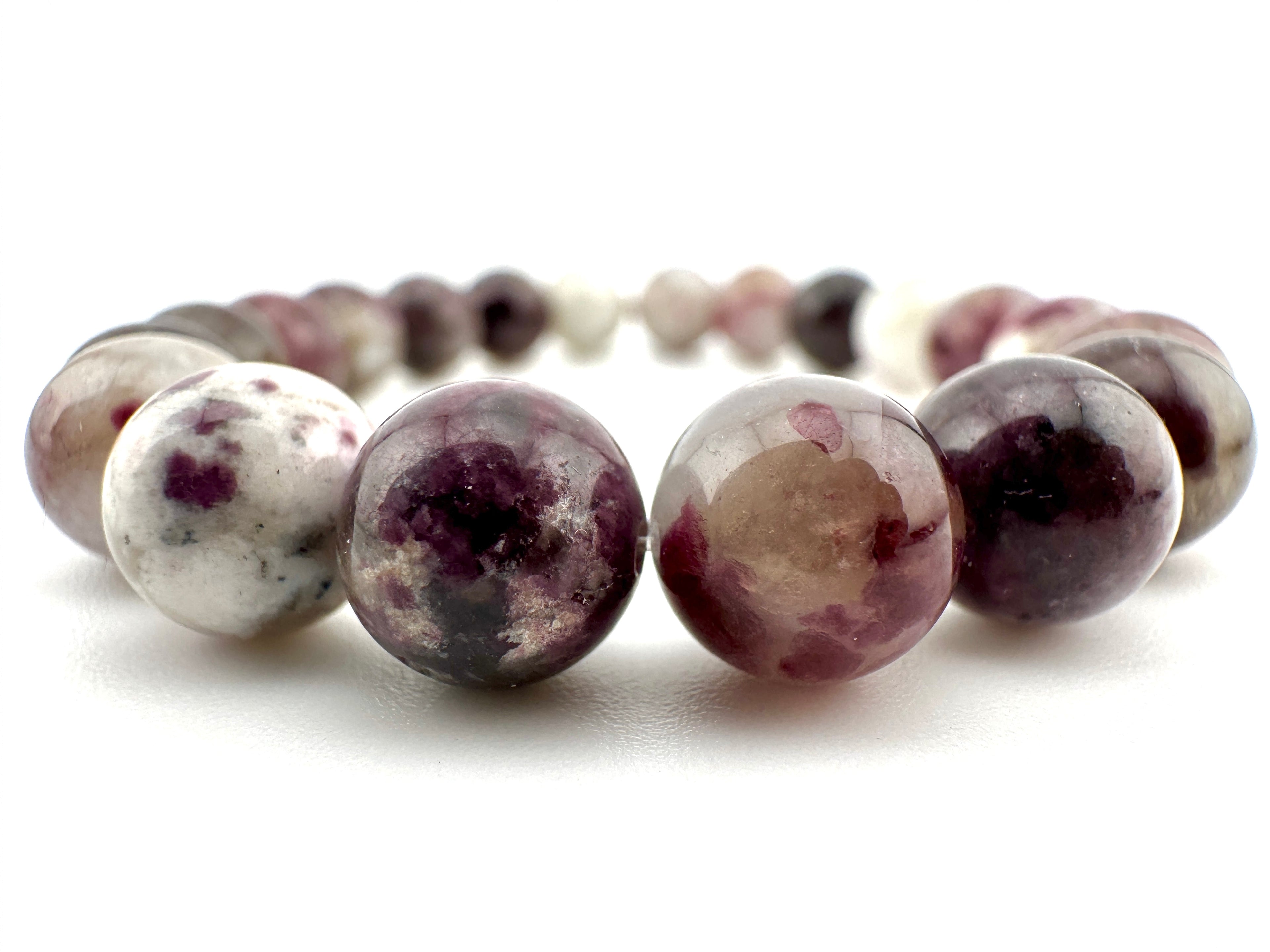Plum Blossom Tourmaline Beads Available in 6mm, 8mm Sizes