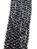 3mm Faceted Blue Gold Stone Man Made Beads