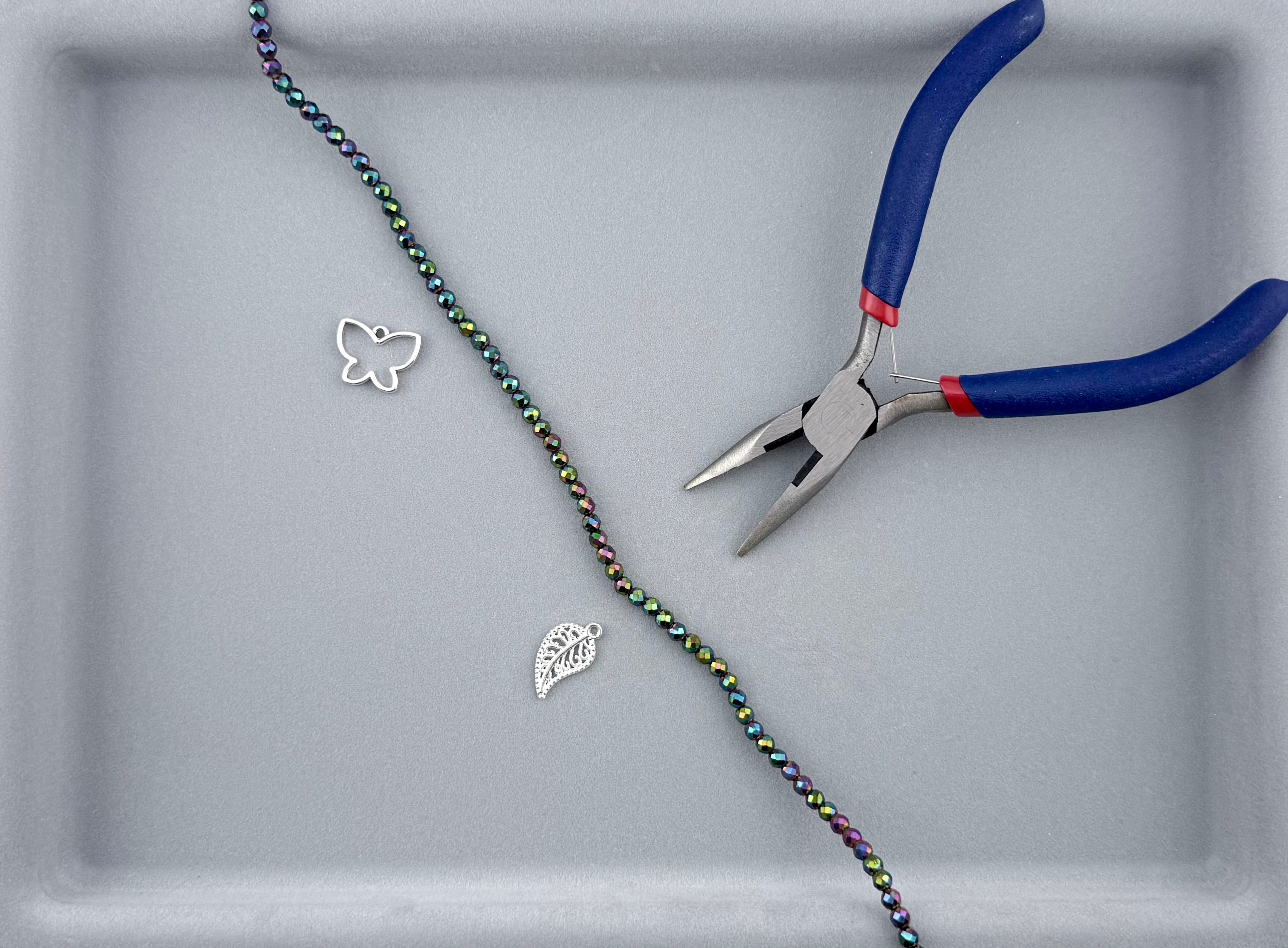 4mm Rainbow Faceted Round Hematite Beads