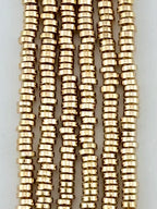 1x3mm Hematite Heishi Beads Gold