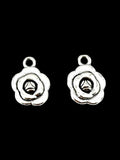 15.5mm Rose Charm Rhodium
