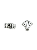 9x10mm Fan Spacer Bead Rhodium
