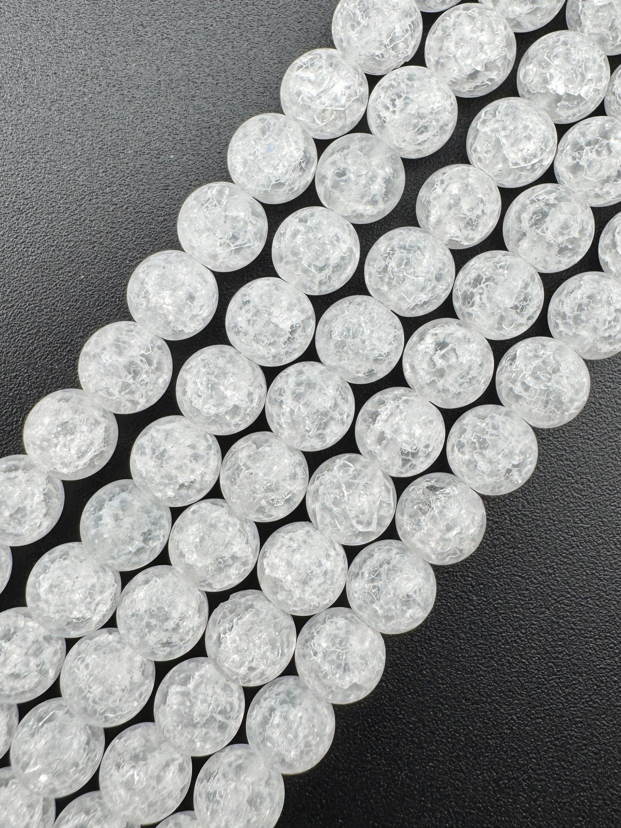 Matte Crackle Quartz Beads Available in 6mm, 8mm, 10mm Sizes