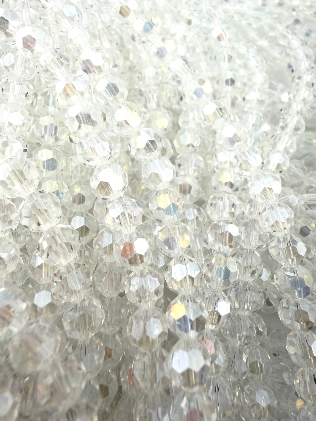 6mm Glass Faceted Round Beads Crystal AB