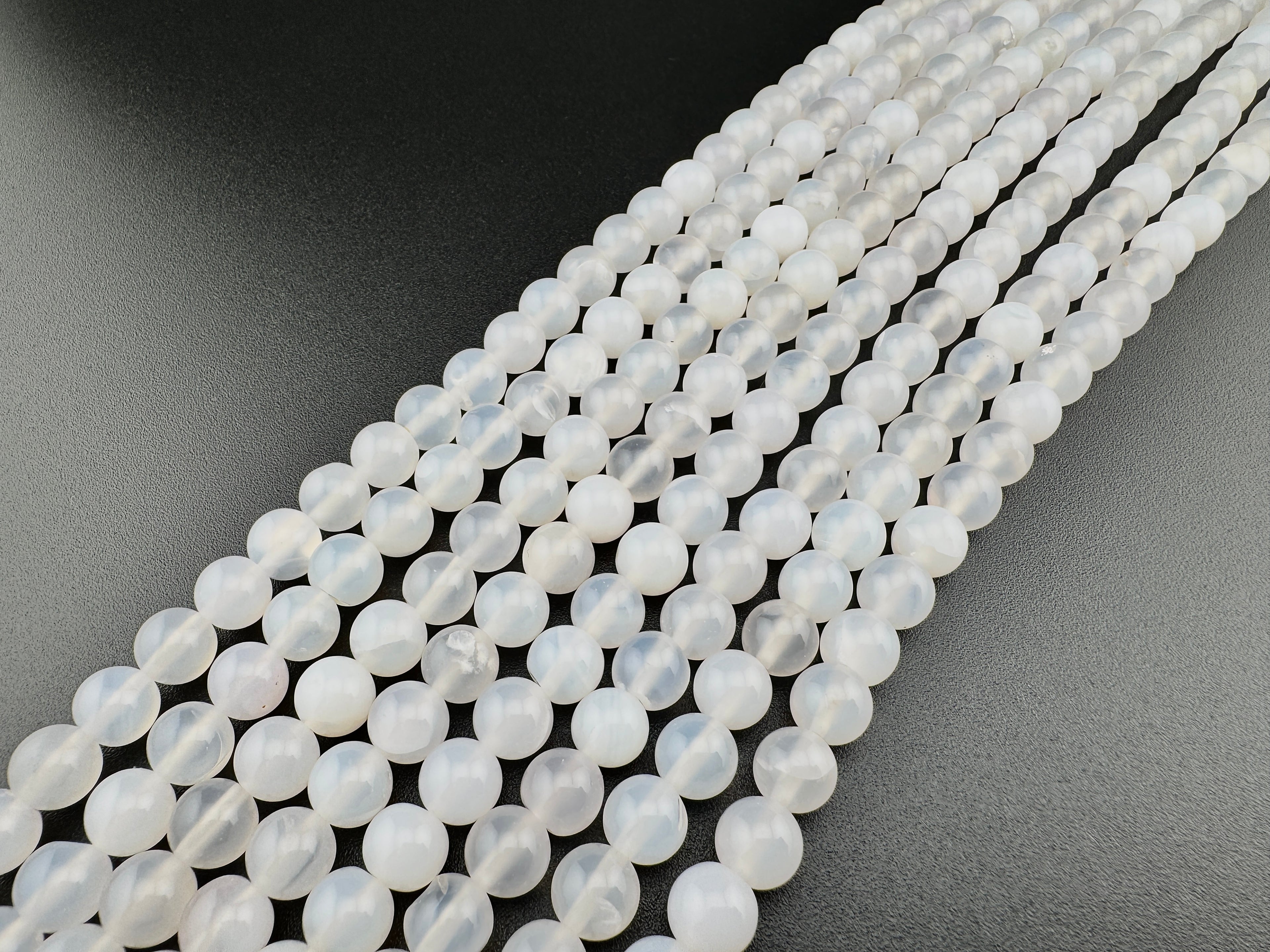 White Agate Beads Available in 6mm, 8mm, 10mm, 12mm Sizes