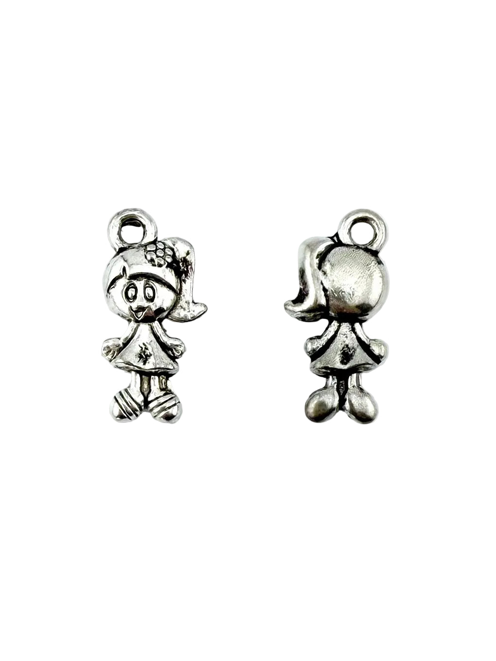 15mm Little Girl Charm Rhodium