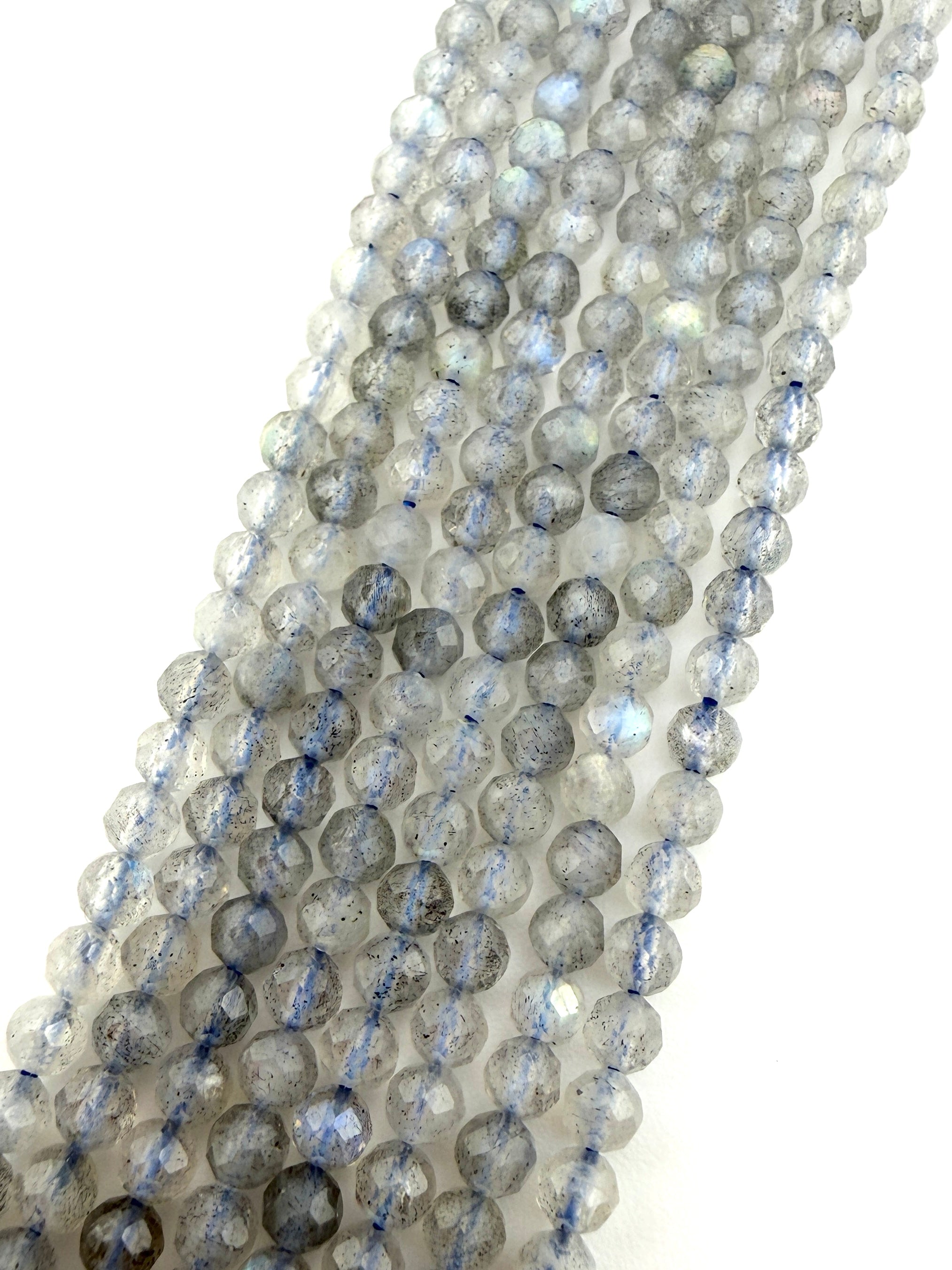 3mm Faceted Labradorite Beads