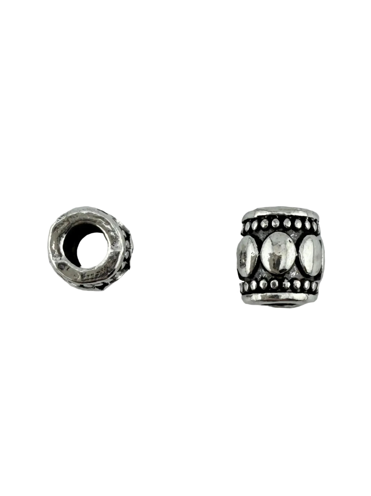 7x6mm Spacer Barrell Bead Rhodium