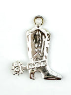 26mm Cowboy Boot Charm Silver