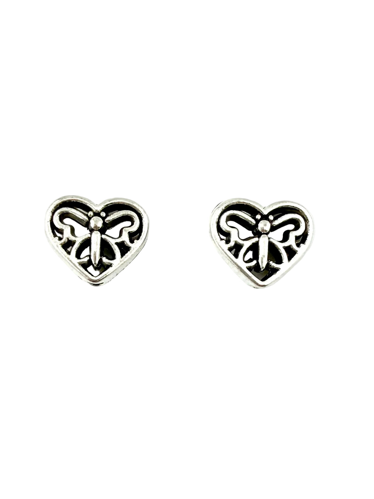 10x12mm Heart Spacer Bead Rhodium