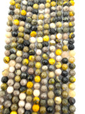 3mm Faceted Bumble Bee Jasper Beads