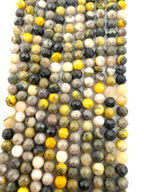 3mm Faceted Bumble Bee Jasper Beads