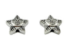 9.5mm Large Hole Snowflake Bead Rhodium