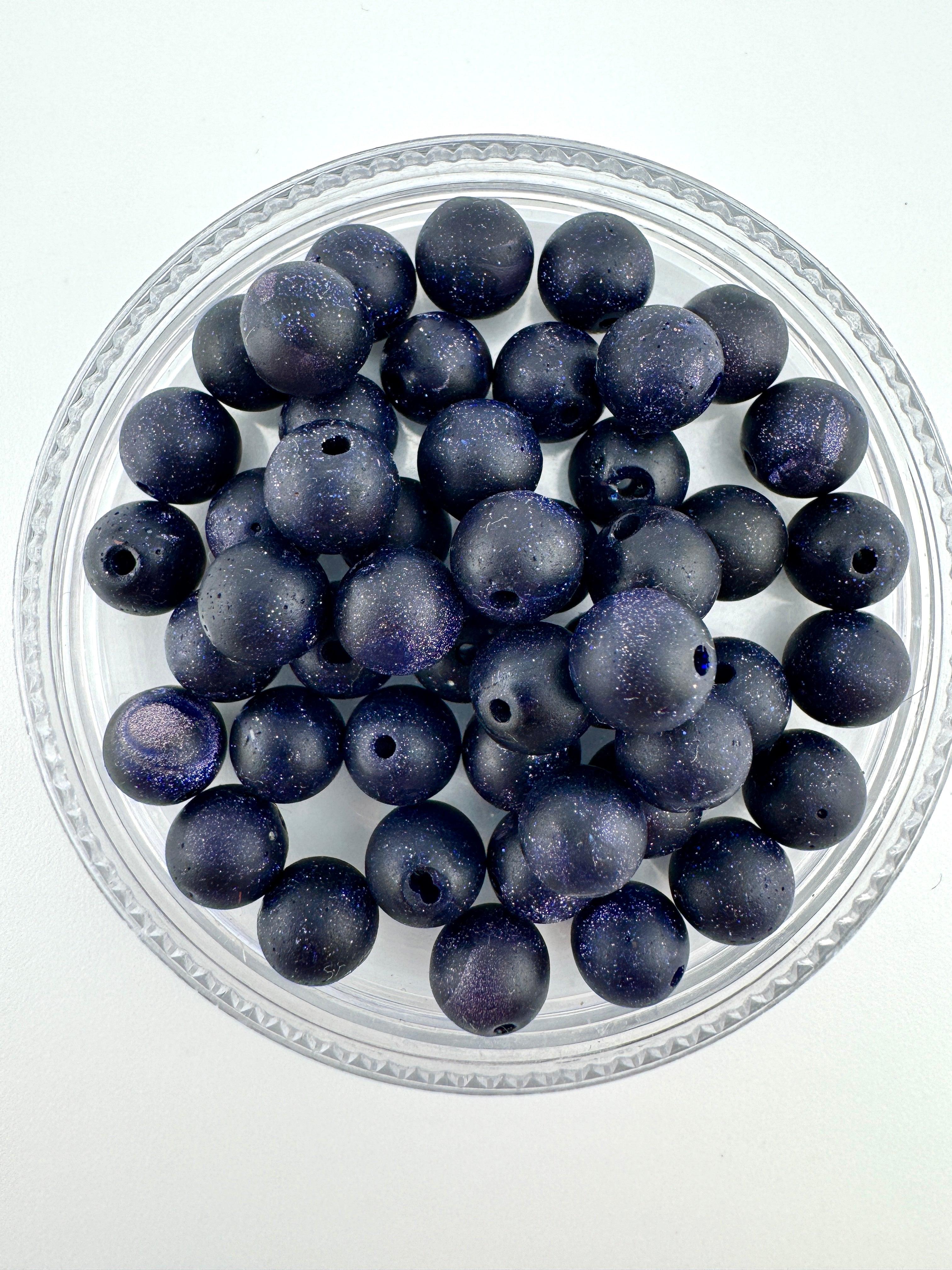 Matte Blue Gold Stone Beads Available in 6mm, 8mm Sizes