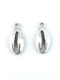 17mm Cowrie Shell Charm Rhodium