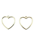 25mm Large Heart Frame Charm Pale Gold
