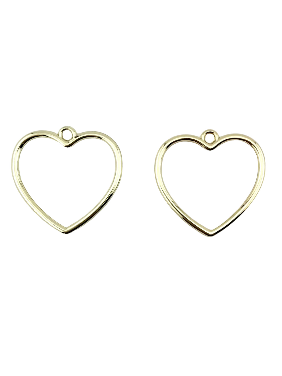 25mm Large Heart Frame Charm Pale Gold