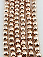 8mm Round Hematite Beads Rose Gold