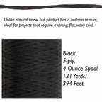 Artificial Sinew – Natural, White, Black,  5-Ply, 4 oz Spool (Approx. 131 Yards)