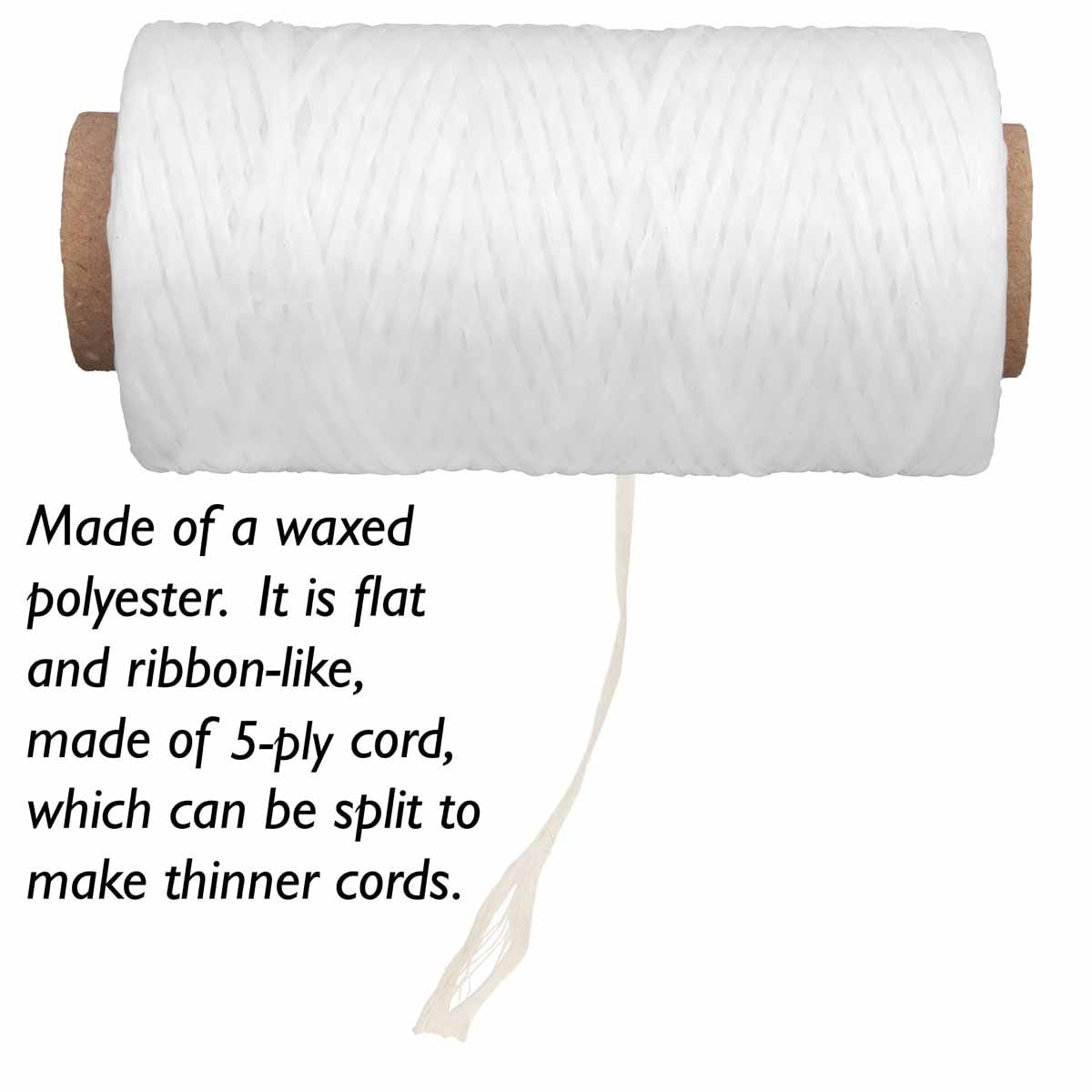 Artificial Sinew – Natural, White, Black,  5-Ply, 4 oz Spool (Approx. 131 Yards)
