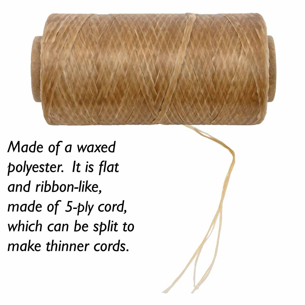 Artificial Sinew – Natural, White, Black,  5-Ply, 4 oz Spool (Approx. 131 Yards)