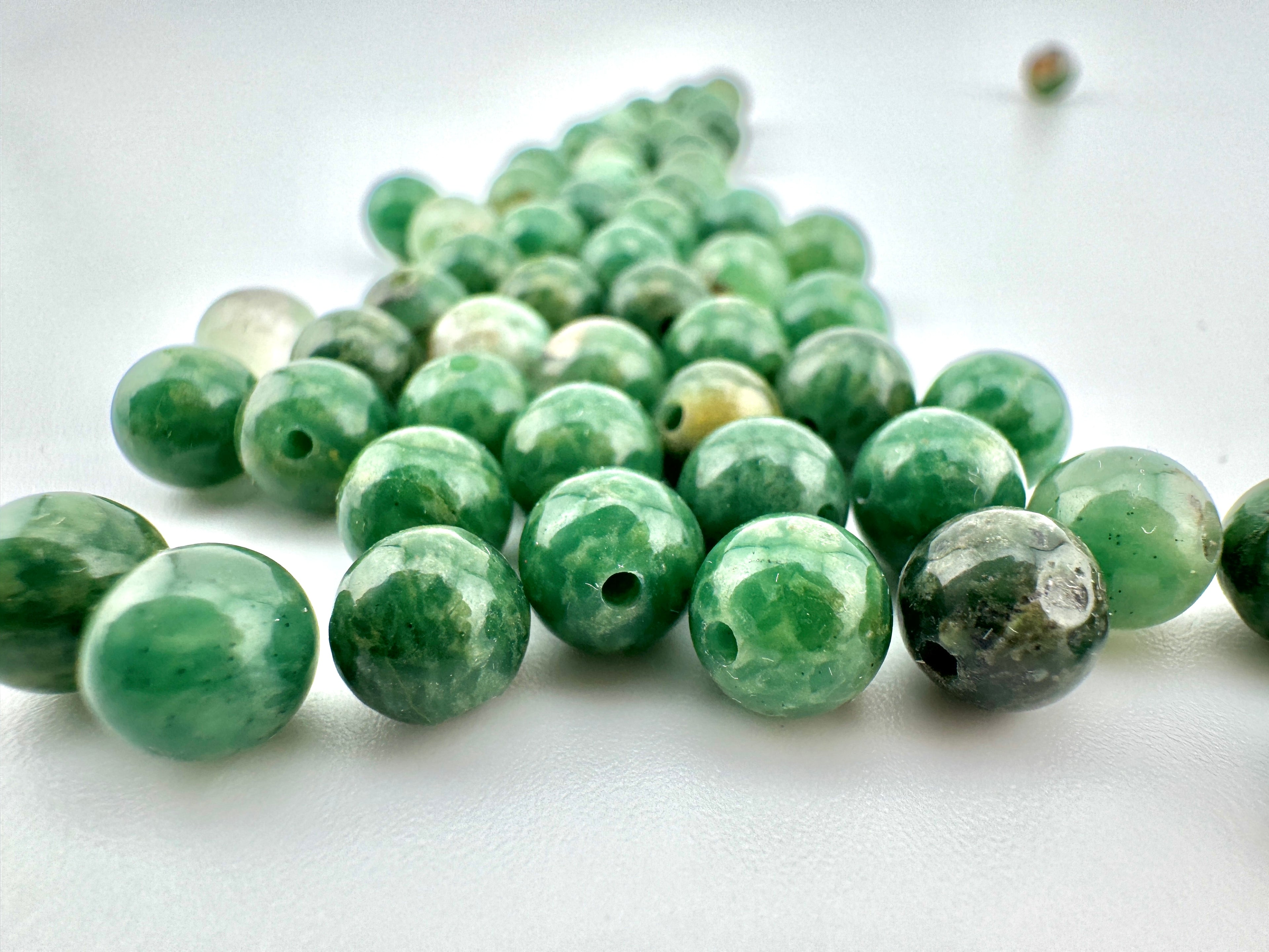 African Green Jade Beads Available in 6mm, 8mm, 10mm, 12mm Sizes