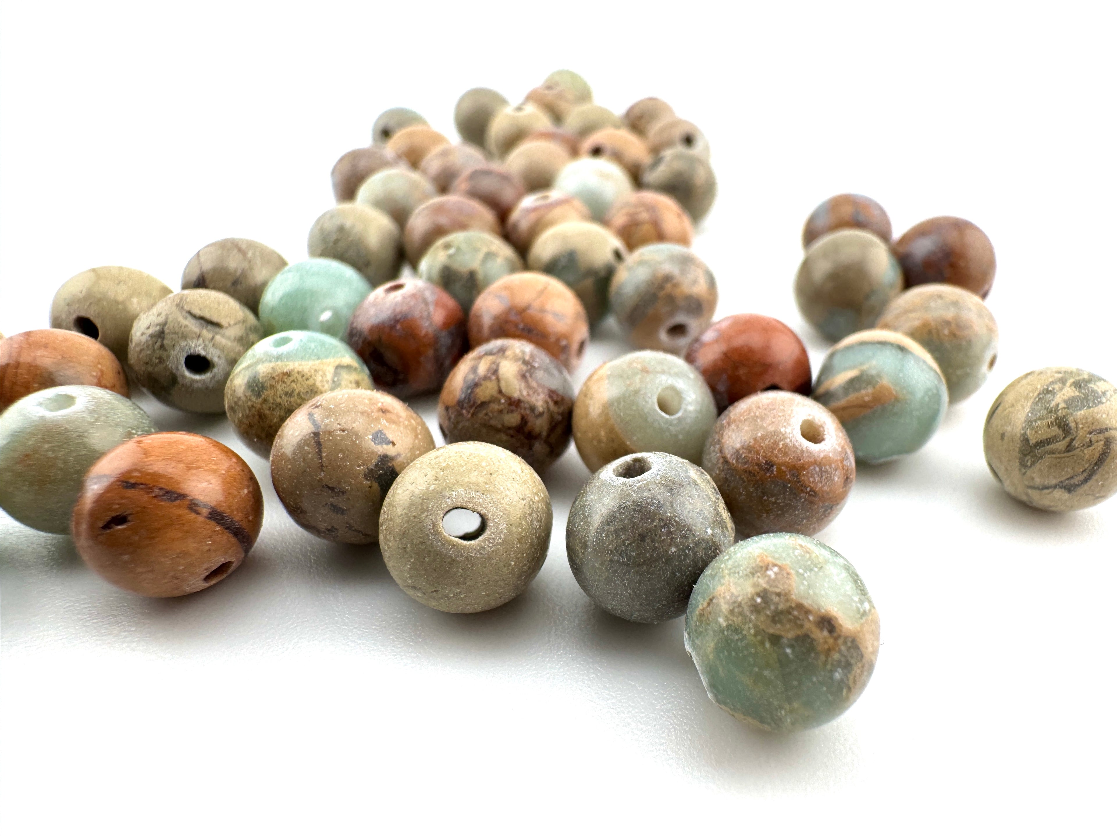 Aqua Terra Jasper Beads Available in 6mm, 8mm, 10mm Sizes