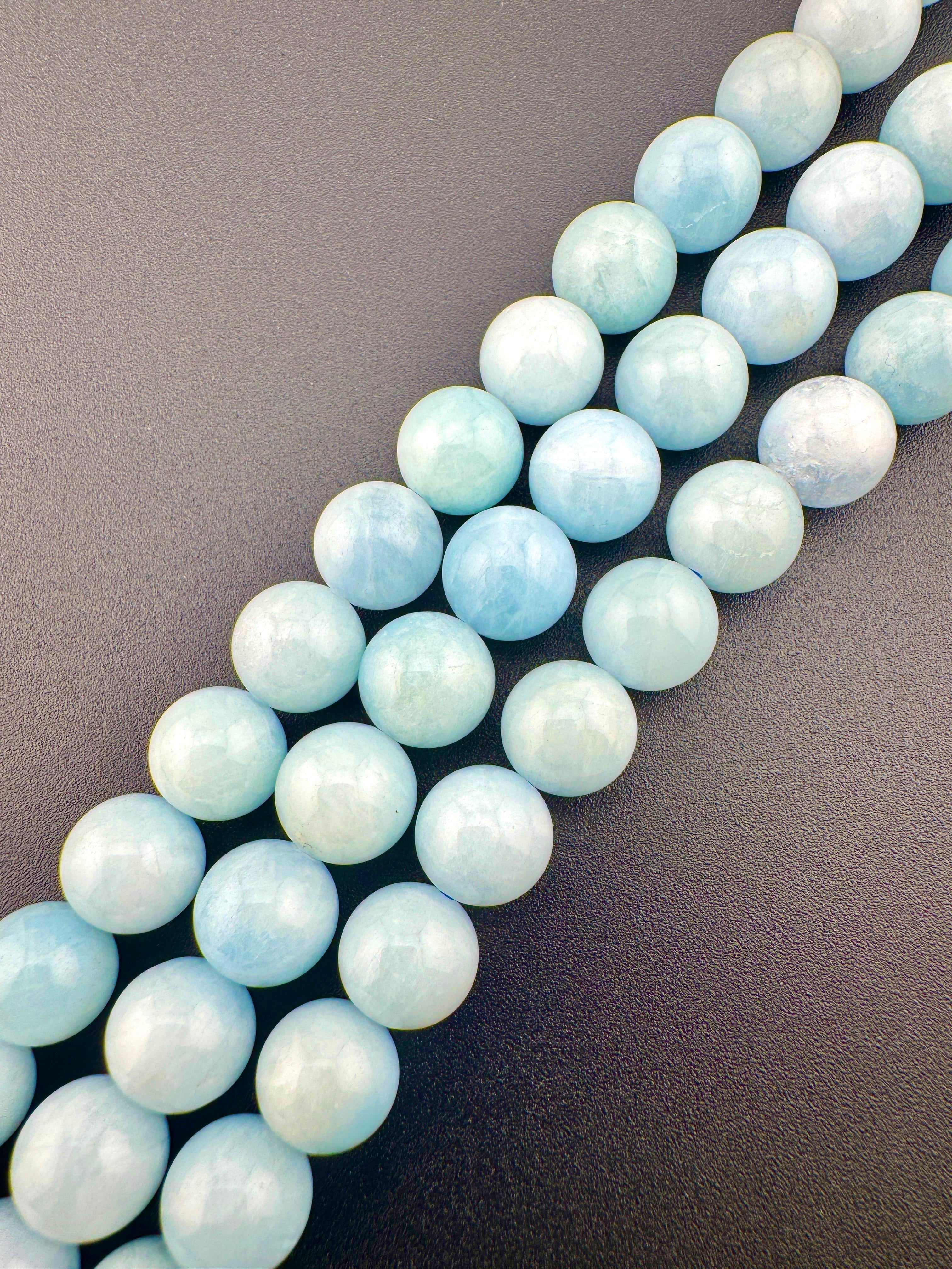 High Quality Aquamarine Beads Available in 6mm, 8mm, 10mm Sizes