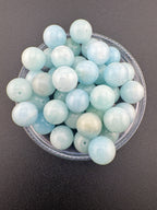 High Quality Aquamarine Beads Available in 6mm, 8mm, 10mm Sizes