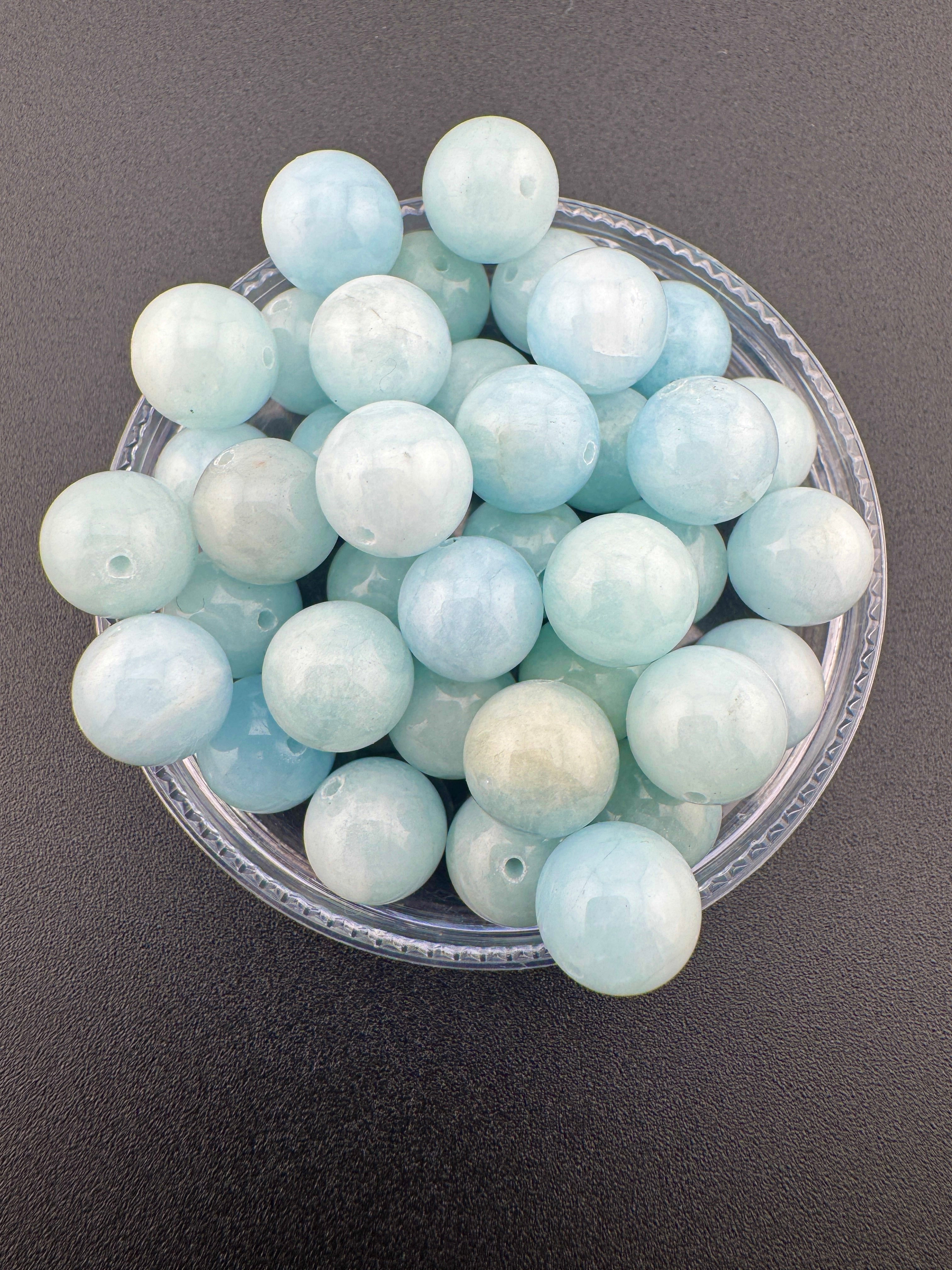 High Quality Aquamarine Beads Available in 6mm, 8mm, 10mm Sizes