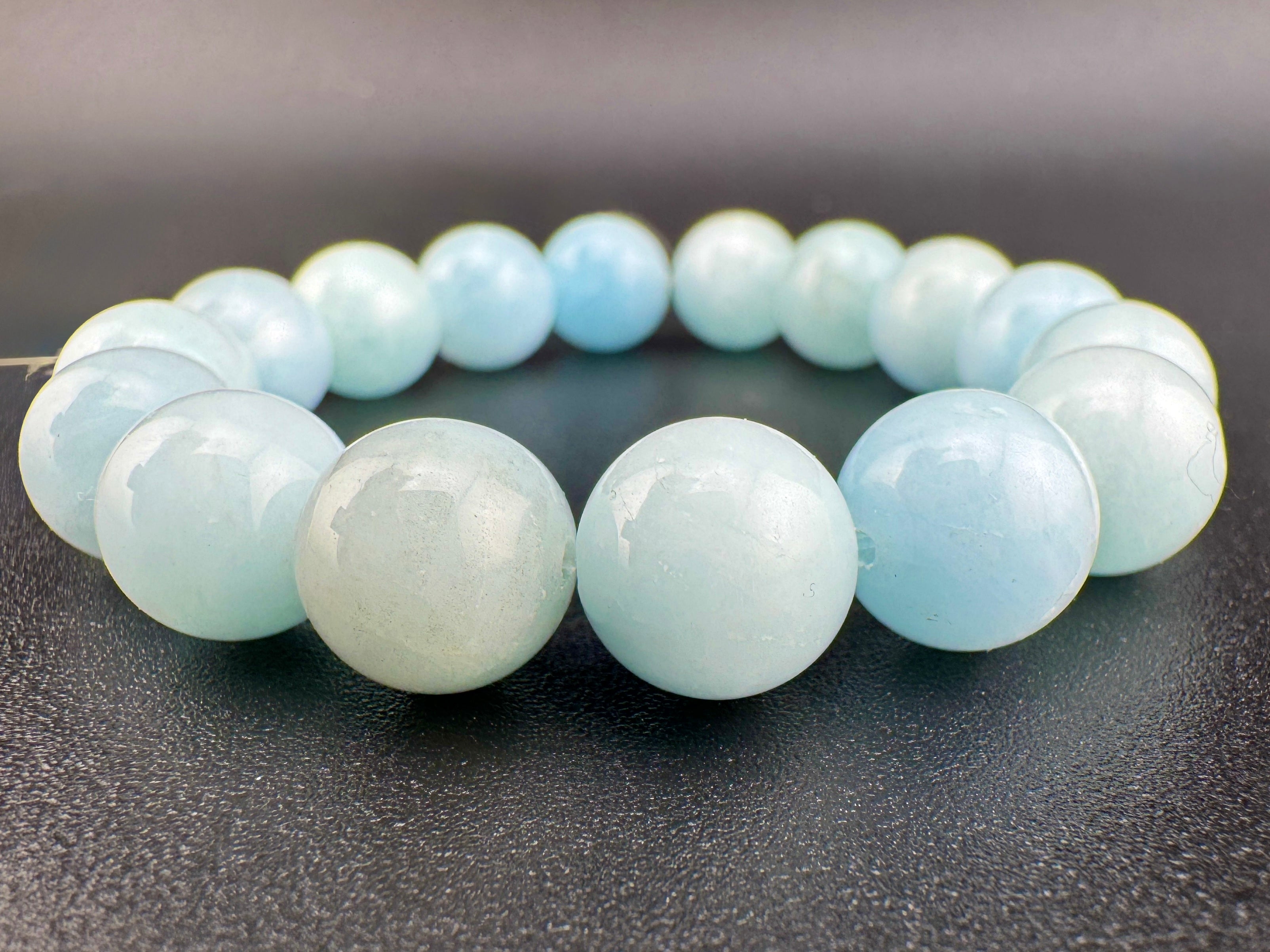 High Quality Aquamarine Bracelet Available in 6mm, 8mm, 10mm Sizes