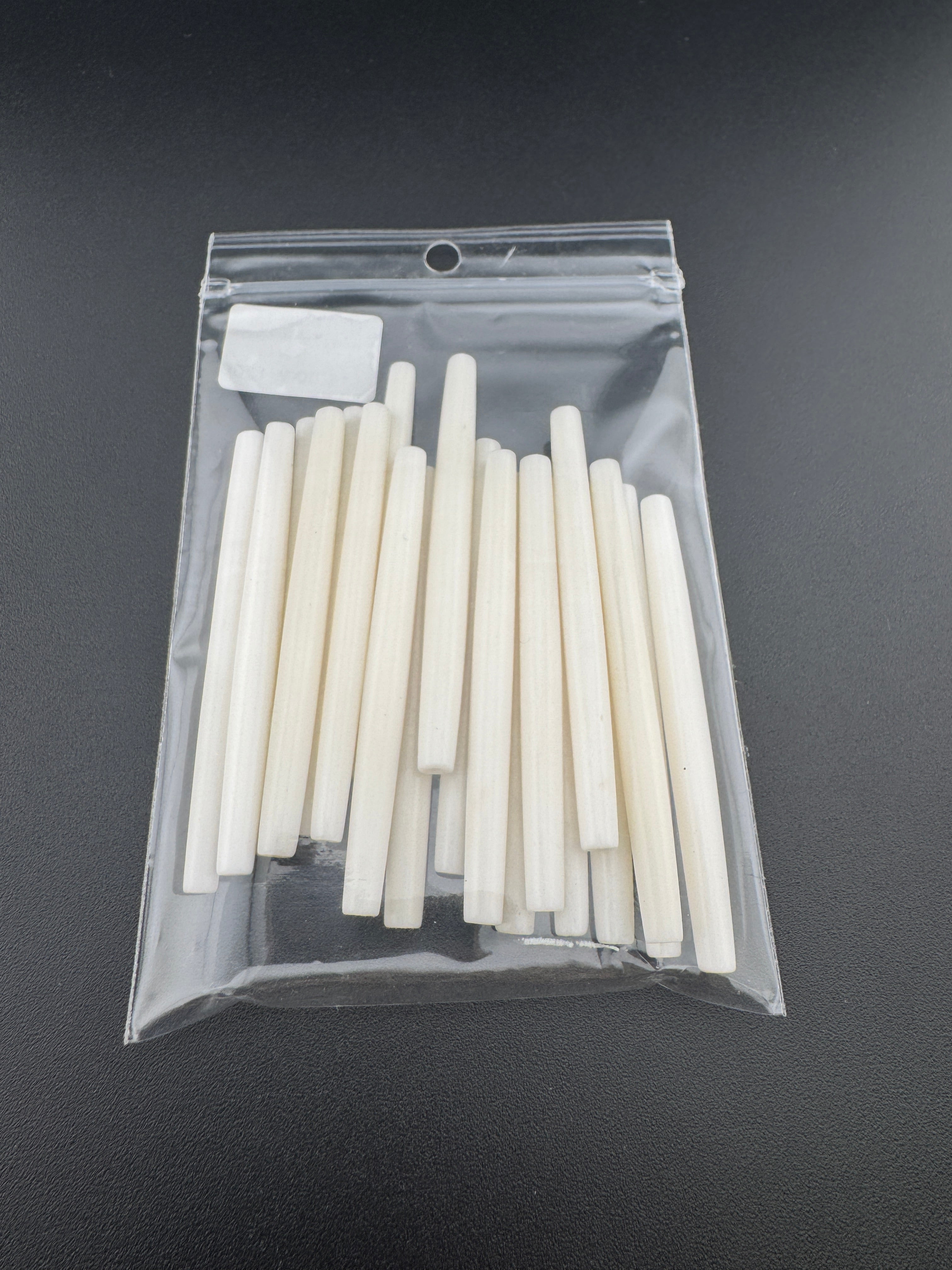 Ivory Buffalo Bone Pipe, Thin,  0.5–2.5inch Carved Bone Pieces for Jewelry & Crafts