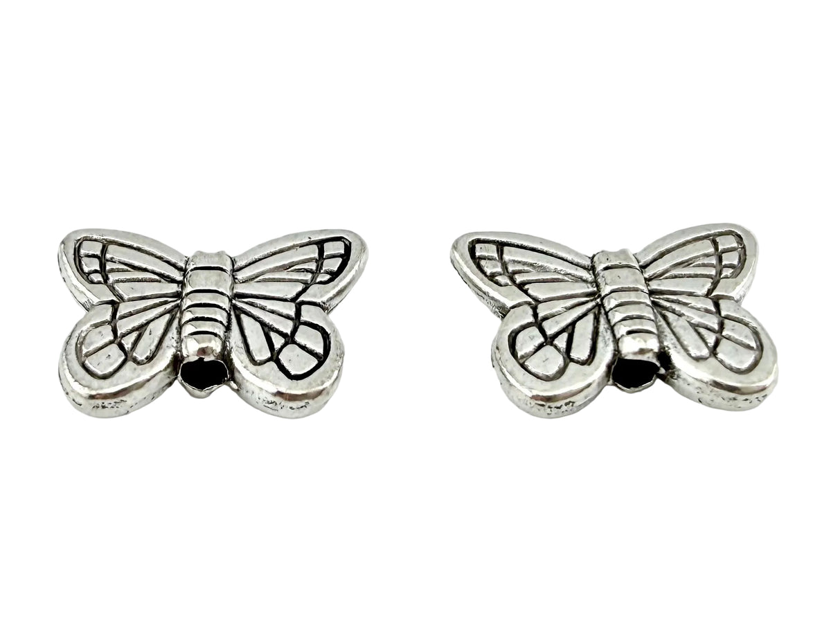 11x14mm Butterfly Spacer Bead Rhodium