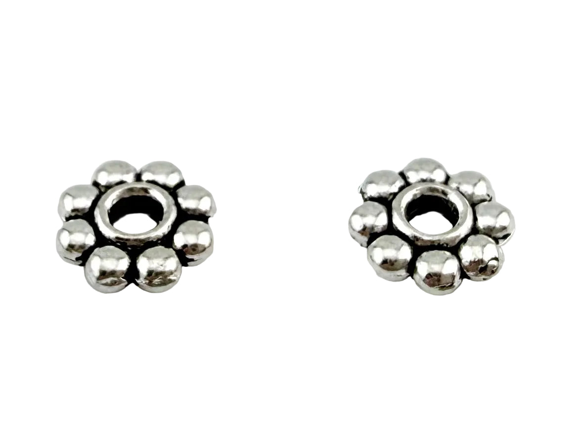 1.5x7mm Daisy Spacer Bead Rhodium