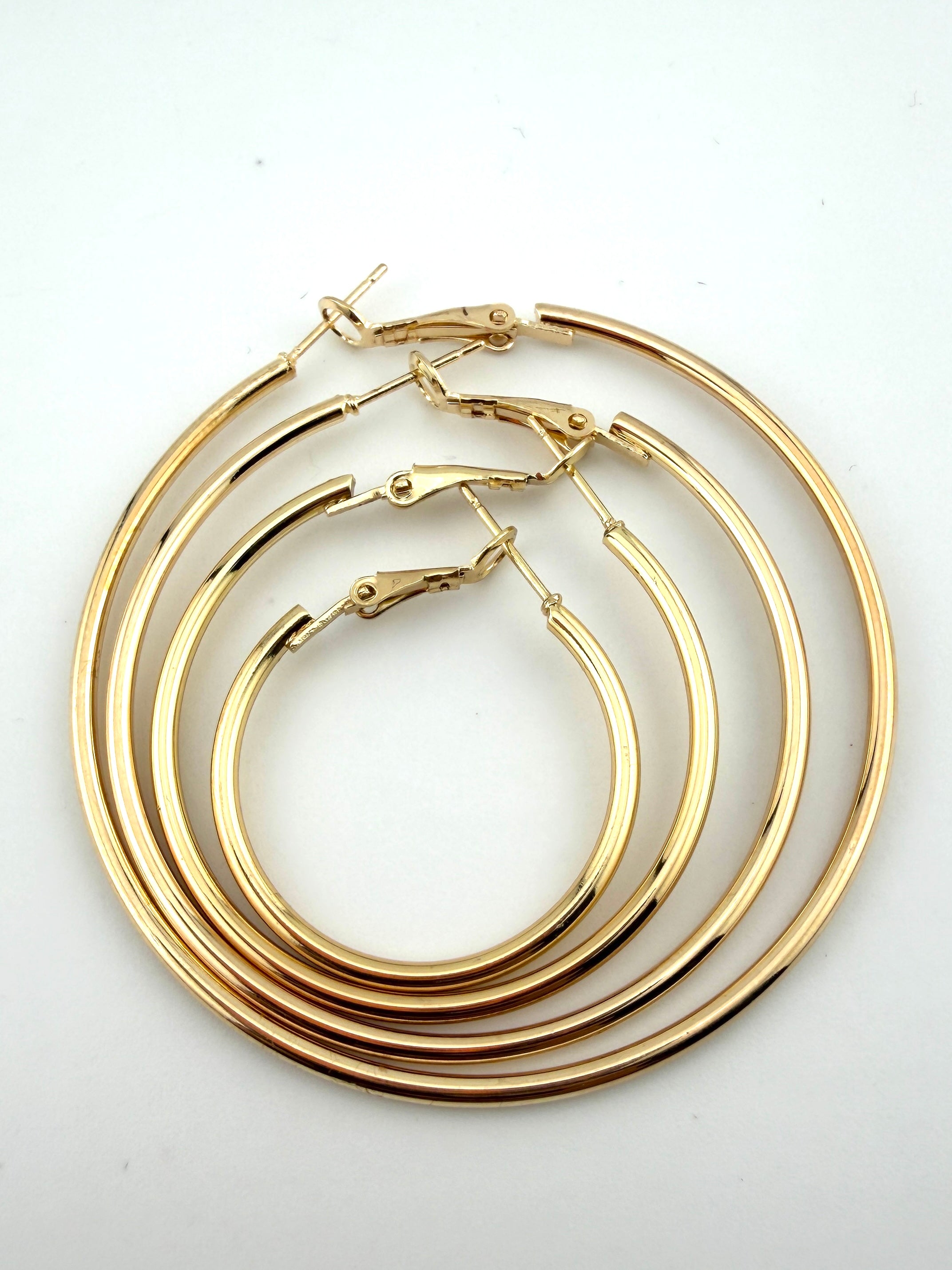 Gold Round Hoop Earing Frame Pair