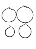 Black Round Hoop Earing Frame Pair