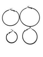 Black Round Hoop Earing Frame Pair
