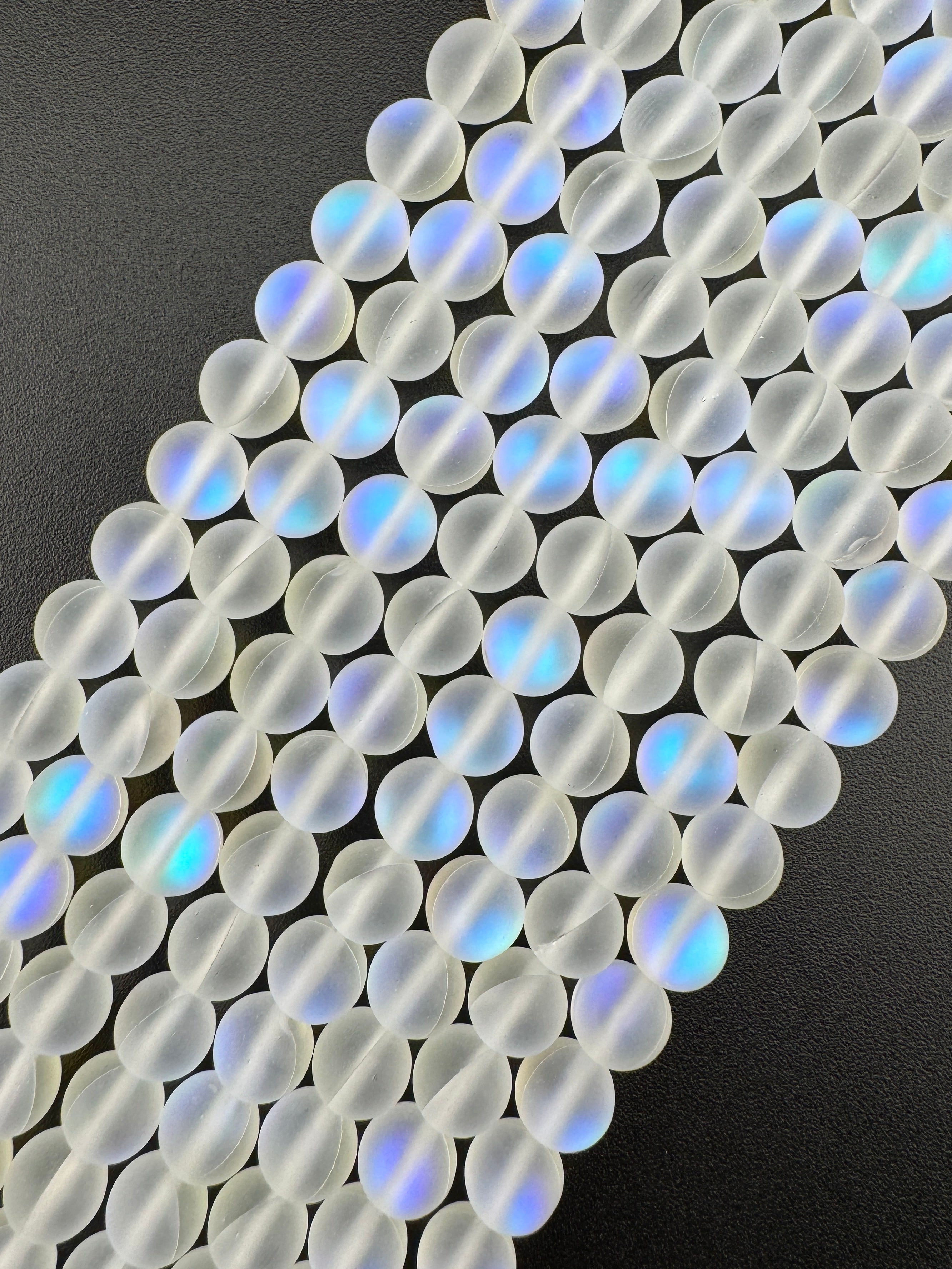 Matte Moon Light Qz Man Made Beads Available in 6mm, 8mm, 10mm, 12mm Sizes