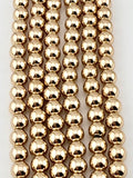 6mm Round Hematite Beads Gold