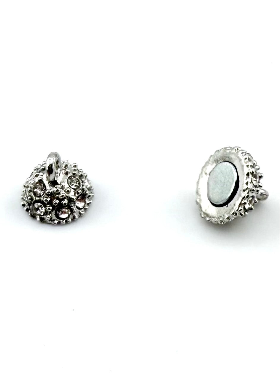 9mm Round Magnetic Claps Silver
