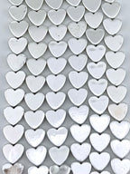 2.5x8mm Hematite Flat Heart Silver