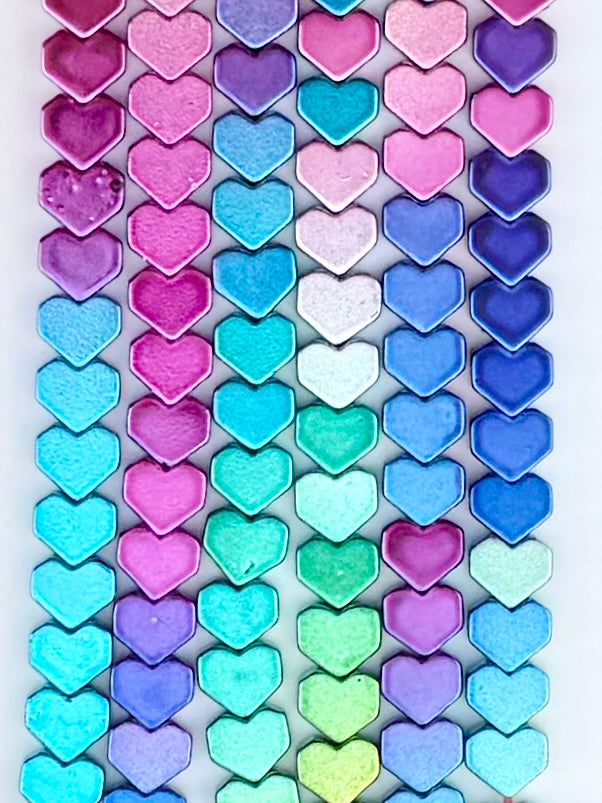 2.5x6mm Hematite Flat Heart Multi Color