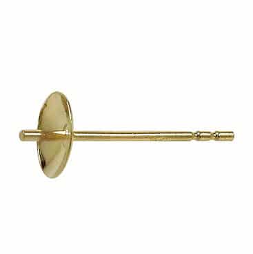 14K Gold Filled 4mm Pearl Cup and Double Notch Post