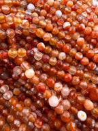 3.3mm Faceted Carnelian Beads