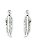 26mm Feather Charm Rhodium