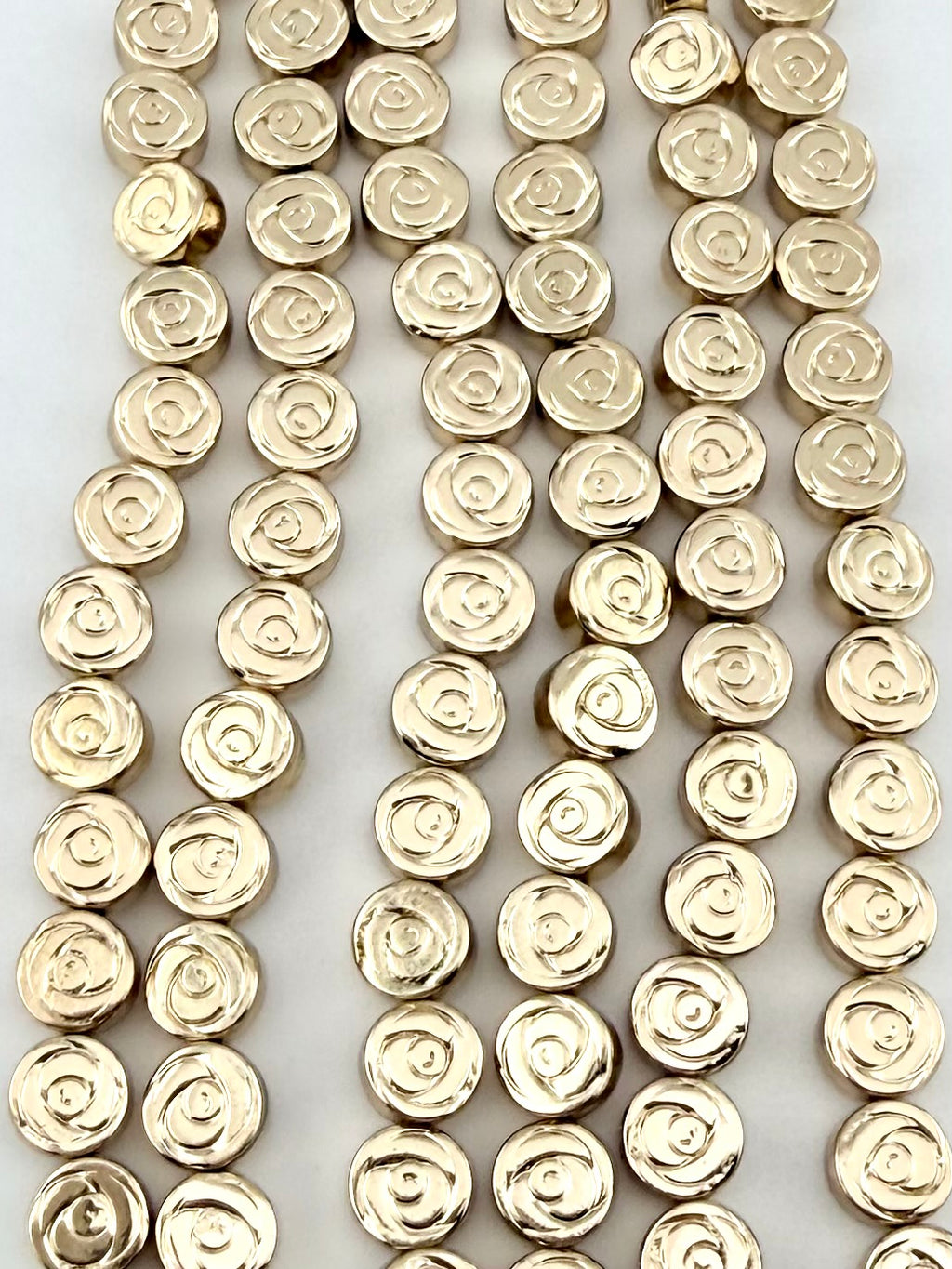 3x6mm Rose Hematite Beads Gold