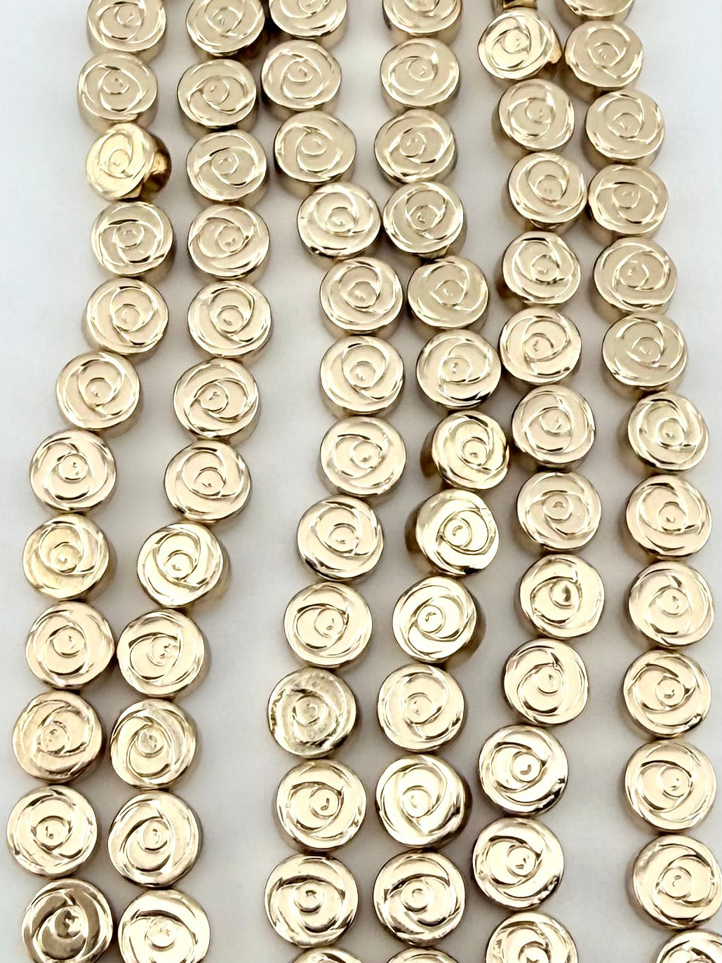 3x6mm Rose Hematite Beads Gold